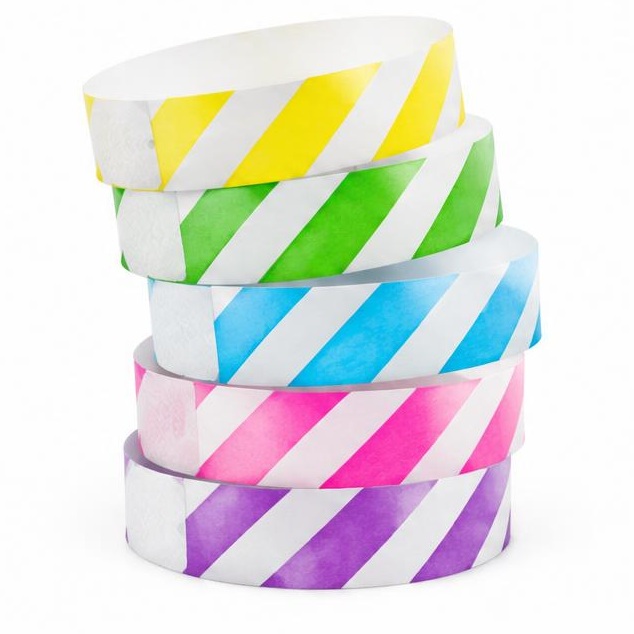 Striped tyvek wristbands – Wristbands World Kenya